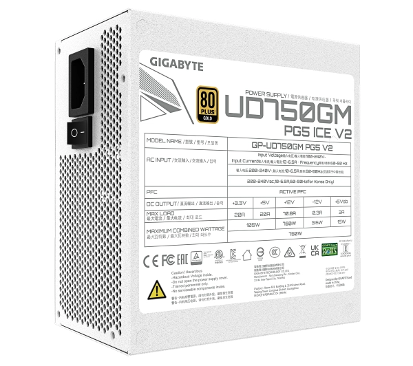Gigabyte UD750GM PG5 V2 ICE 750W 80+ Gold Biały - Kup na Raty - RRSO 0%