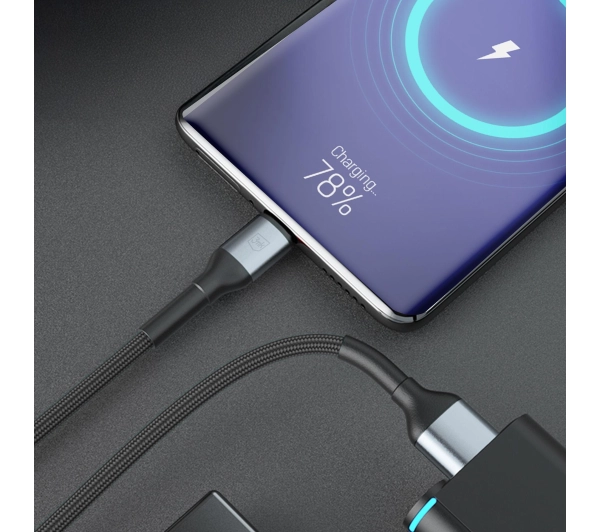 3mk Hyper Cable N-SERIES USB-A do USB-C 1m 9V/2A 18W QC 3.0 Czarny