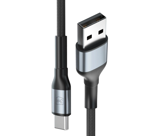 3mk Hyper Cable N-SERIES USB-A do USB-C 1m 9V/2A 18W QC 3.0 Czarny