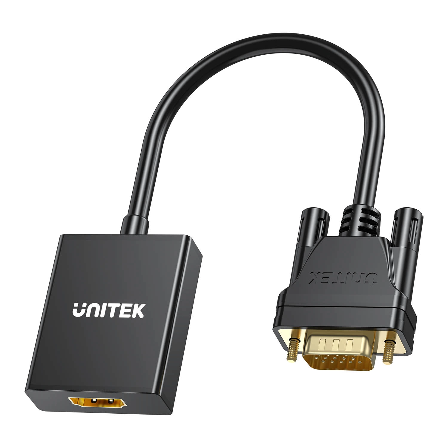 Adapter Unitek V1112ABK01 VGA na HDMI FullHD czarny 15cm