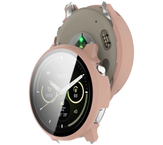 Nakładka na tarczę Bizon ze szkłem do Garmin Venu 4 45mm Różowy