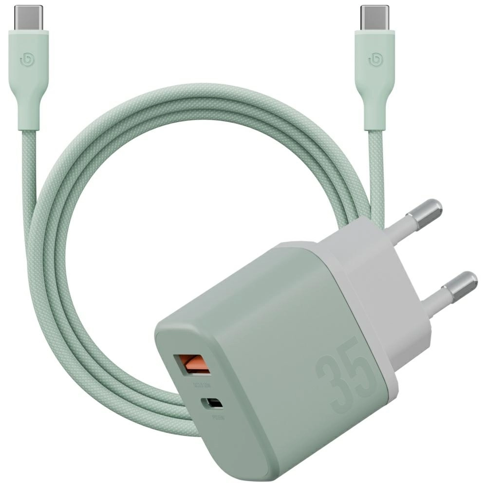 Ładowarka sieciowa Bazic GoPort Velox Kit 1x USB-C 1x USB-A 35W Zielony