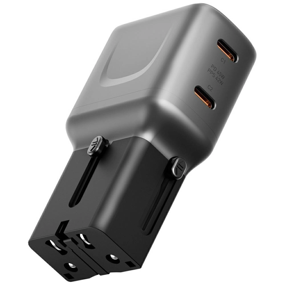 Ładowarka sieciowa Energea TravelGo Adapter 2x USB-C 45W Grafitowy