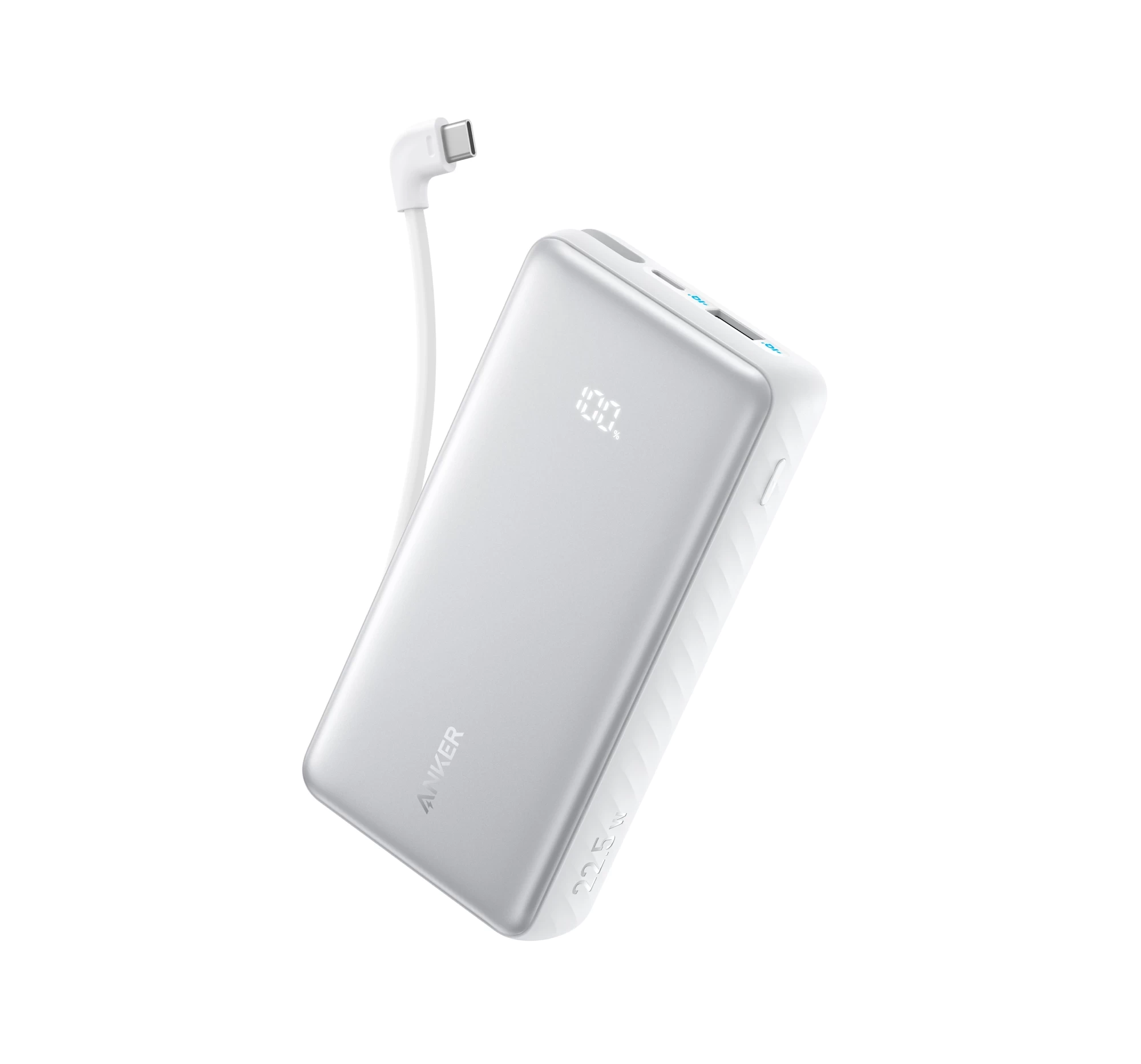 Powerbank Anker Zolo (A110EH21) 20000 mAh 22.5W Wbudowany kabel USB-C Biały