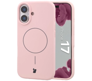 Bizon Silikonowe Soft  z MagSafe do Apple iPhone 17 Jasnorozowy