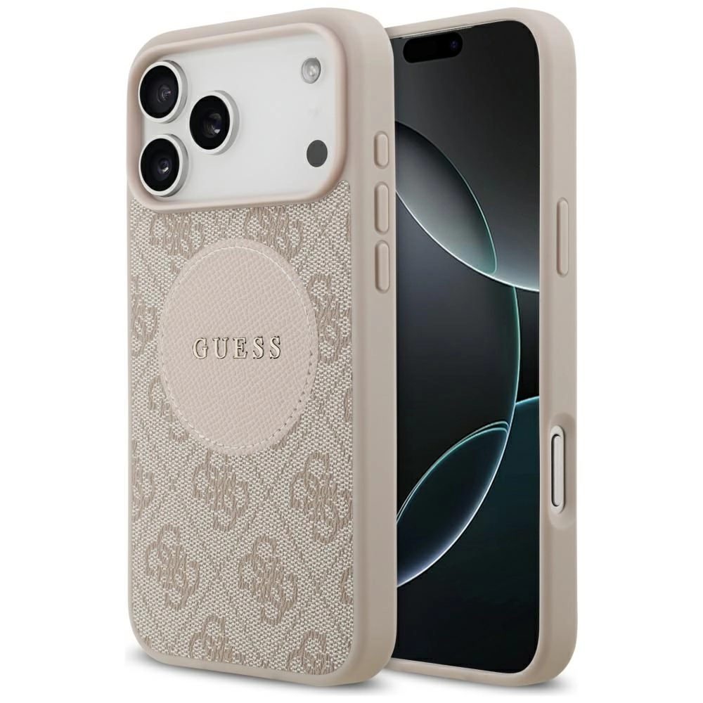 Etui Guess 4G Circle Classic Logo MagSafe do iPhone 17 Pro Max Różowy