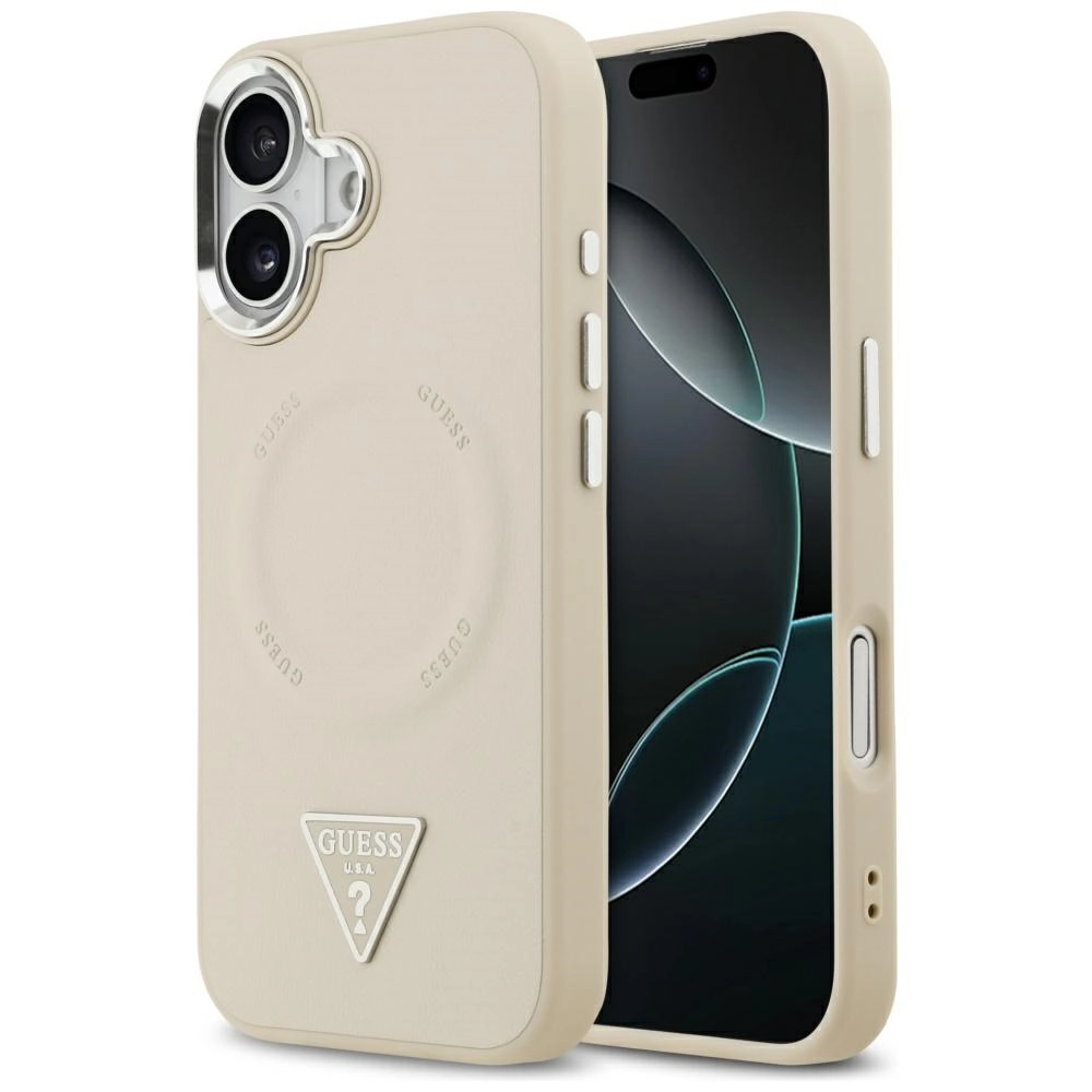 Etui Guess Triangle Logo MagSafe do iPhone 17 Beżowy