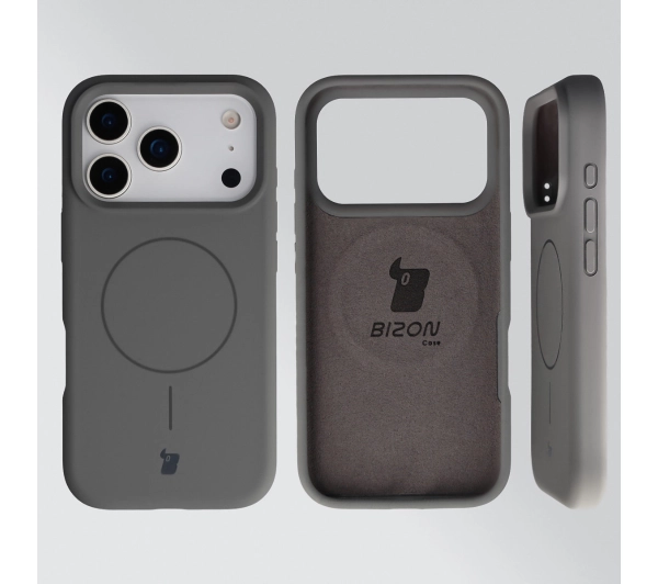 Bizon Silikonowe Soft  z MagSafe do Apple iPhone 17 Pro Grafitowy