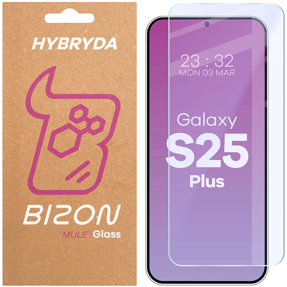 Szkło hartowane Bizon pełne Edge 2 do Samsung Galaxy S25 Plus / S24 Plus