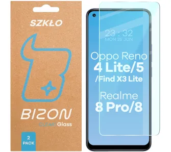 Szkło hartowane Bizon Clear Duo do Oppo Reno 4 Lite / Oppo Reno 5 / Realme 8 /  8 Pro