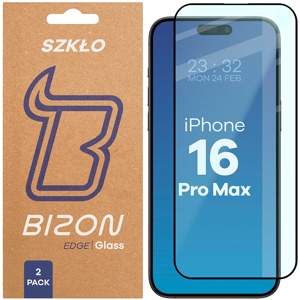 Szkło hartowane Bizon Edge Duo do iPhone 16 Pro Max