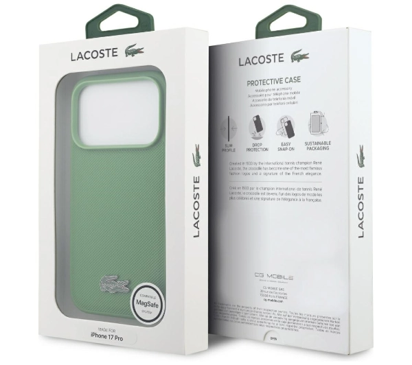 Lacoste Petit Pique Lacquer Logo MagSafe do iPhone 17 Pro Estragon