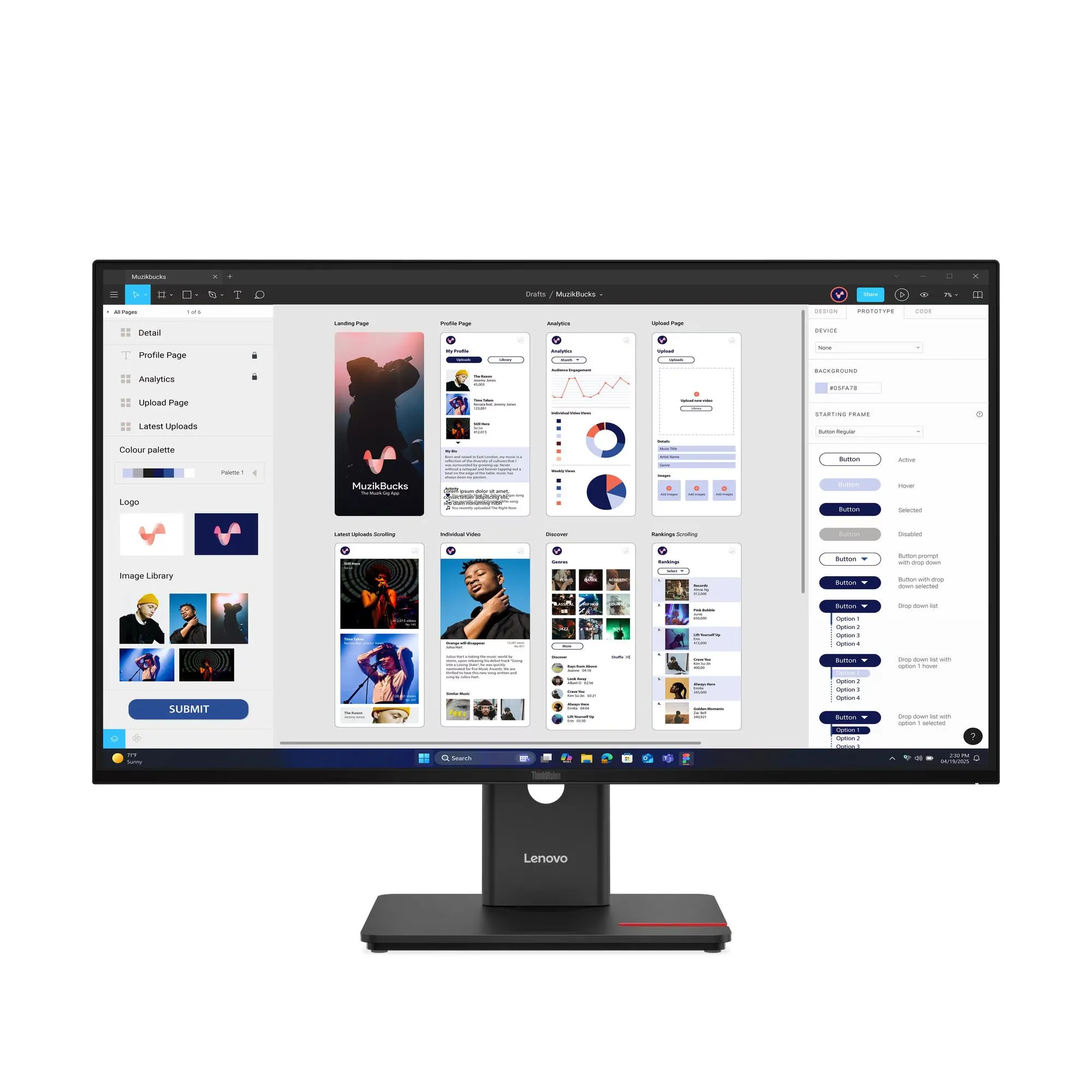 Monitor Lenovo ThinkVision T32UD-40 (64B0GAT1EU) 31,5" 4K IPS 60Hz 4ms