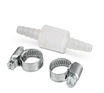 Zawór zwrotny Xavax z 2 zaciskami do węża dla maks. Ø 10 mm