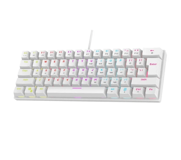 Rampage PLOWER K60 Blue Switch Biały