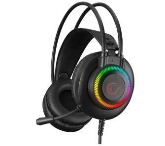 Słuchawki przewodowe z mikrofonem Rampage RM-K27 X-Jammer Nauszne Czarny