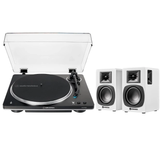 Gramofon Audio-Technica AT-LP70XBT Automatyczny Napęd paskowy Przedwzmacniacz Bluetooth Czarny + Kolumny AT-SP3X