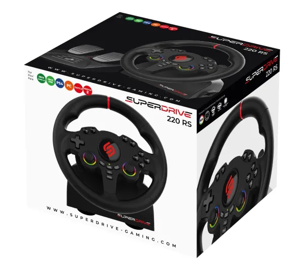 Subsonic SuperDrive 220 RS z pedałami do PC, PS4, Xbox, Switch, Switch 2