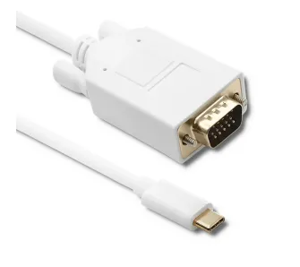 Kabel USB Qoltec 50418 USB 3.1 typ C - VGA Full HD 1m Biały