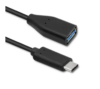 Kabel USB Qoltec 50485 USB 3.1 typ C - USB 3.0 typ A 0,2m Czarny