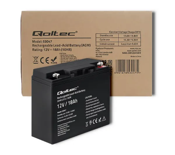 Qoltec 53047 AGM 12V 18Ah