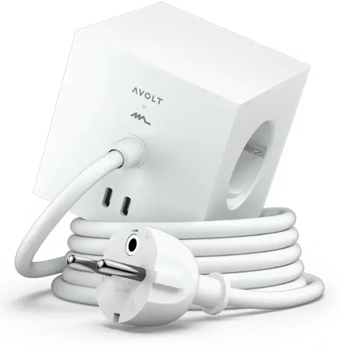 Kostka Avolt 3 gniazda 2x USB-C 1,8m Biały