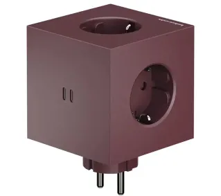 Avolt Square 2 3 gniazda 2x USB-C Bordowy