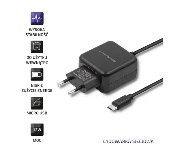 Qoltec 50196 microUSB 12W Czarny