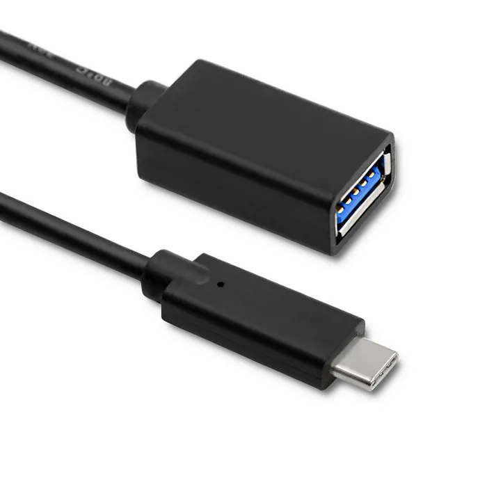Kabel Qoltec 50486 USB-A żeński do USB-C 0,5m Czarny