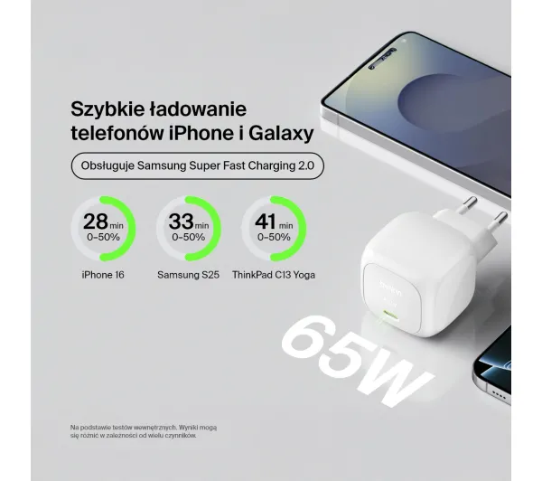 Belkin BoostCharge Compact USB-C 65W Biały