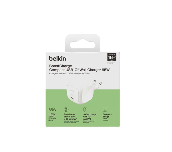 Belkin BoostCharge Compact USB-C 65W Biały