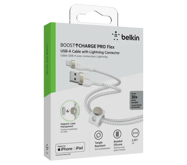Belkin BoostCharge Pro Flex USB-A do Lightning 1m Biały