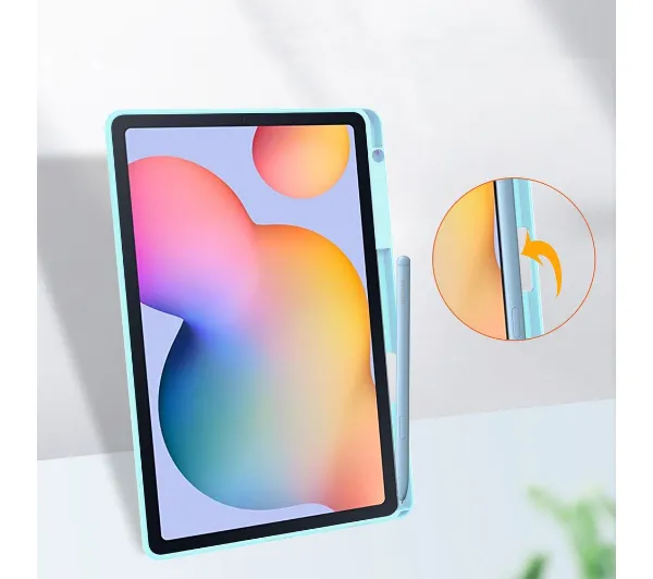 Bizon Case Tab Clear Matt z klapką do Samsung Galaxy Tab S6 Lite 2024/2022/2020 Błękitny