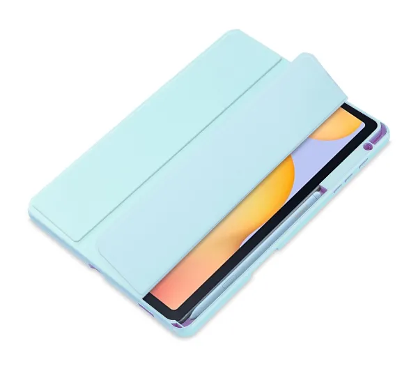 Bizon Case Tab Clear Matt z klapką do Samsung Galaxy Tab S6 Lite 2024/2022/2020 Błękitny