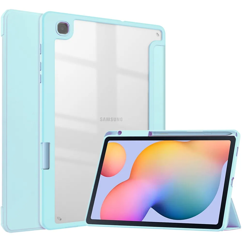 Etui na tablet Bizon Case Tab Clear Matt z klapką do Samsung Galaxy Tab S6 Lite 2024/2022/2020 Błękitny