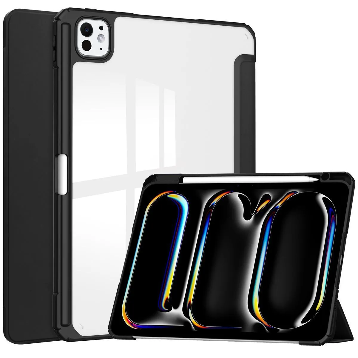 Etui na tablet Bizon Case Tab Clear Matt z klapką do iPad Pro 11" 2025 / 2024 Czarny