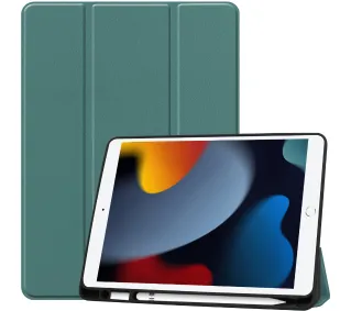 Bizon Case Tab Lizard z klapką iPad 9/8/7 10.2 2021/2020/2019 Ciemnozielony