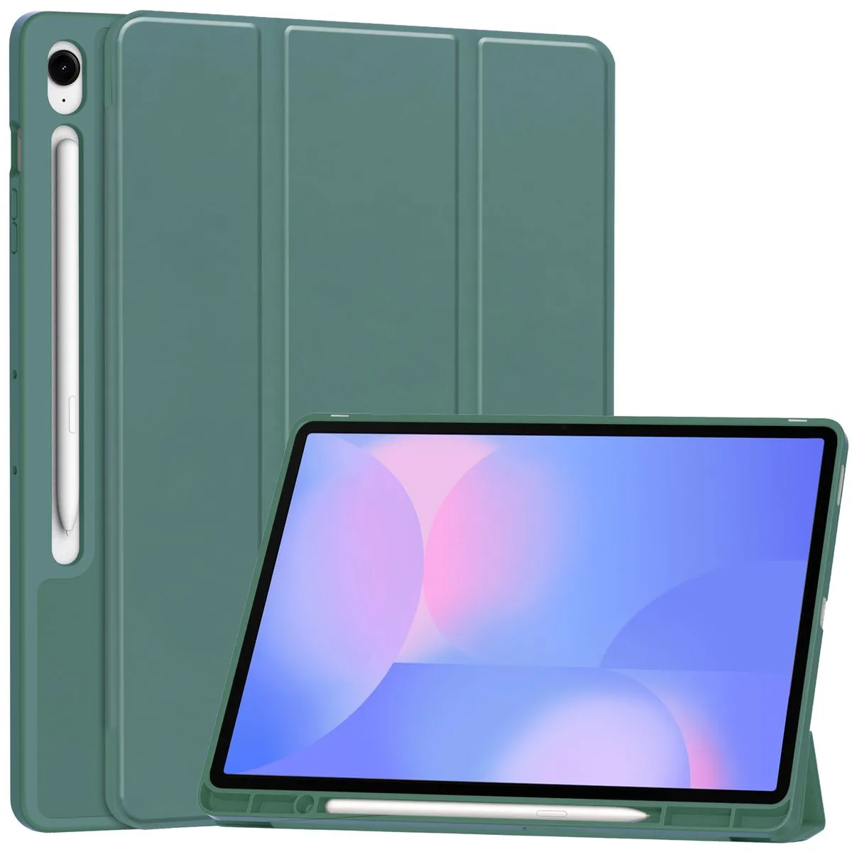 Etui na tablet Bizon Case Tab Lizard z klapką do Samsung Galaxy Tab S10 FE Plus Ciemnozielony