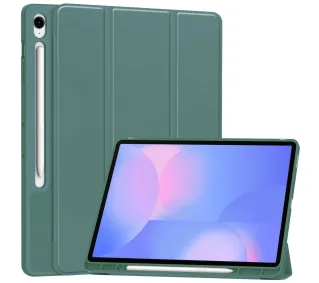 Bizon Case Tab Lizard z klapką do Samsung Galaxy Tab S10 FE Plus Ciemnozielony