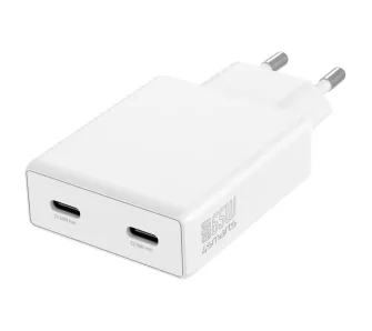 Ładowarka sieciowa 4smarts PDPlug Slim Dual GaN 2x USB-C 65W Biały