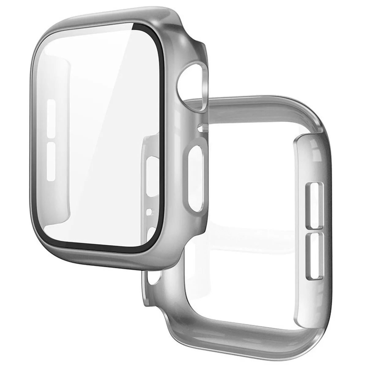 Etui Bizon Case Watch Adamo do Apple Watch SE 3 / SE 2 / SE / 6 / 5 / 4 44mm Matowy srebrny