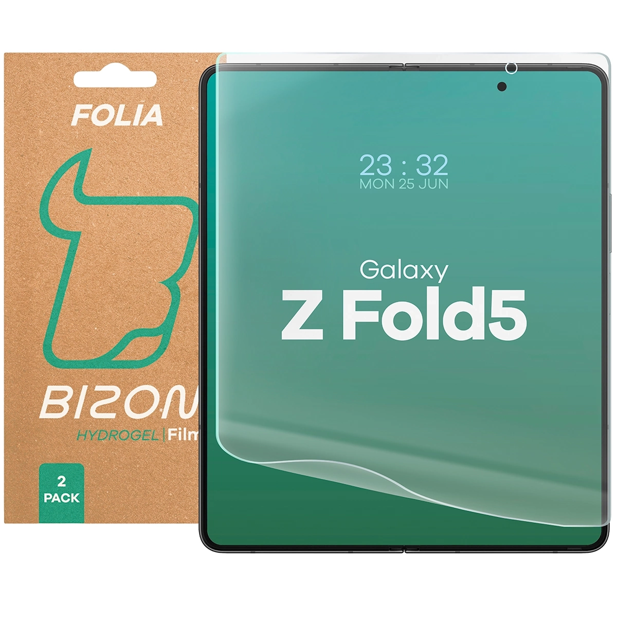 Folia hydrożelowa Bizon na środkowy ekran Glass Hydrogel Mid Duo do Samsung Galaxy Z Fold5, 2 sztuki