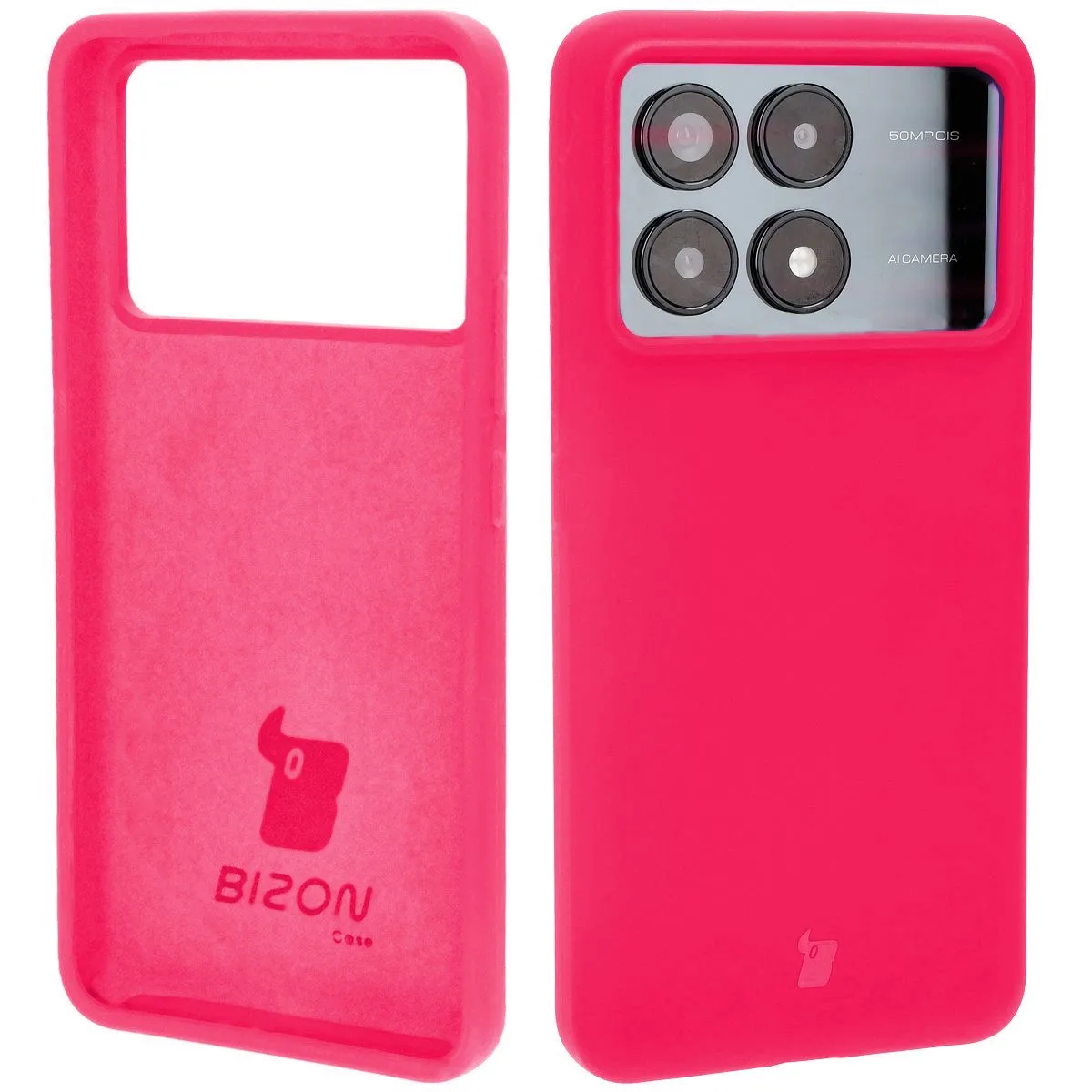 Etui Bizon Soft Case do Xiaomi Poco F6 Pro Neonowy-różowy