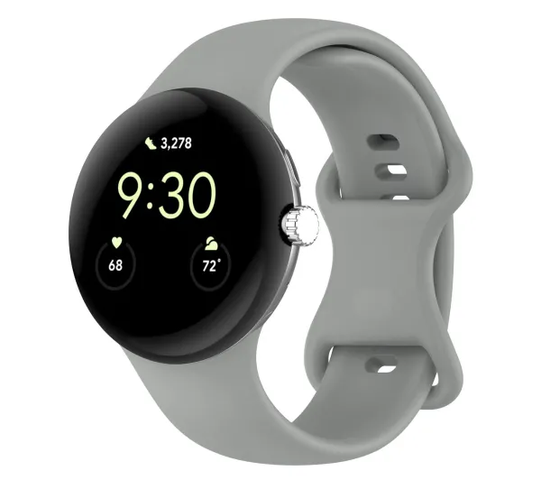 Bizon Strap Watch Silicone S do Google Pixel Watch 3/2/1 41mm Szary