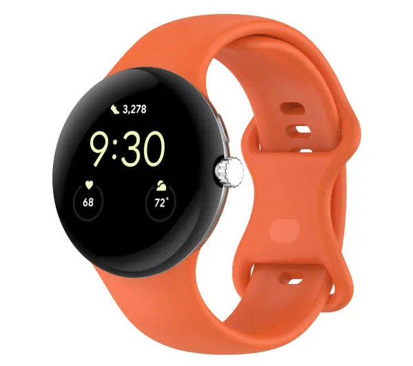 Bizon Strap Watch Silicone S do Google Pixel Watch 4 / 3 45mm Pomarańczowy