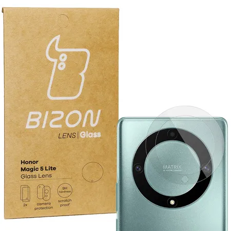 Szkło hartowane Bizon na aparat Glass Lens do Honor Magic5 Lite, 2 sztuki