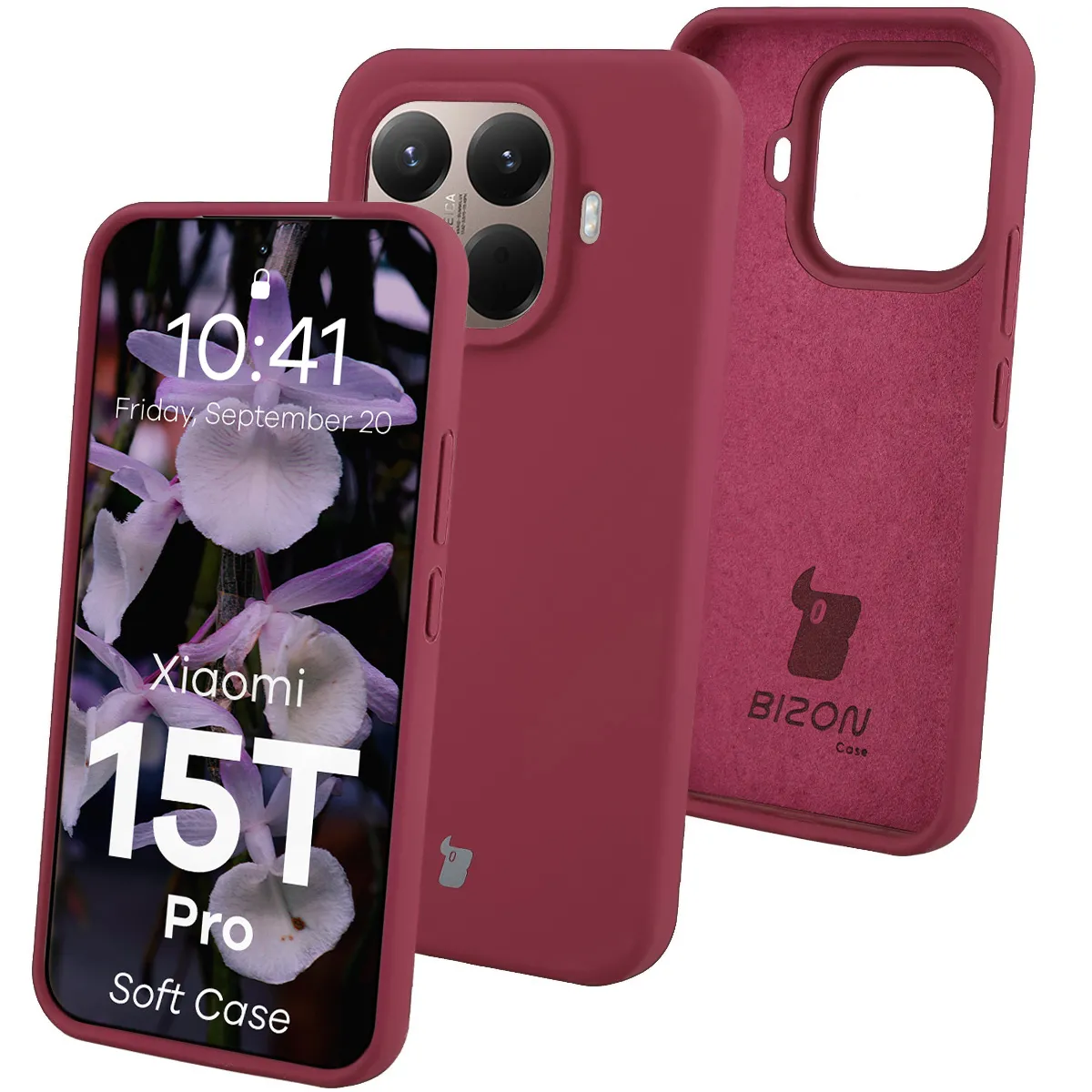 Etui Bizon Soft Case do Xiaomi 15T Pro Ciemnofioletowy