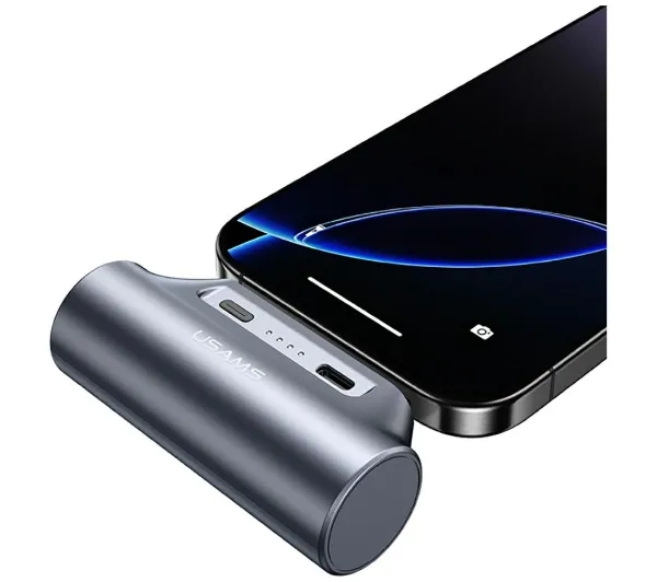 USAMS PB79 Mini Tail Plug Portable 3000mAh Srebrny