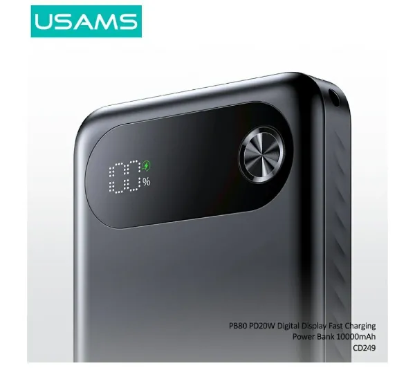 USAMS PB80 10000mAh 20W Biały