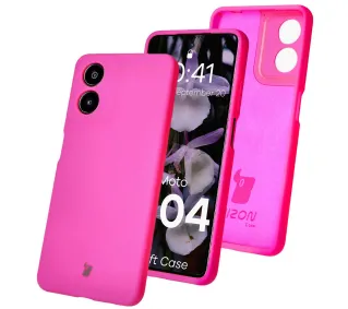 Bizon Bizon Soft Case do Motorola Moto G04 Neonowy-różowy